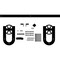 Ekena Millwork Premium Wagon Wheel Horseshoe Barn Door Hardware Set w/ 5' Track for 2 1/4" Doors, Matte Black GB600155H2WMB - alternate 2